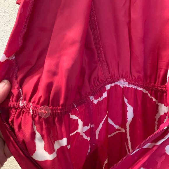 Vintage 80s JT Dress jumpsuit pink and white with matching wrap belt size 12 - Picture 7 of 8